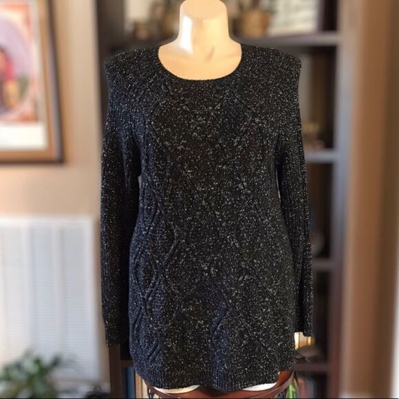 Studio Works 2X Black & Silver Long Sweater - Picture 3 of 6